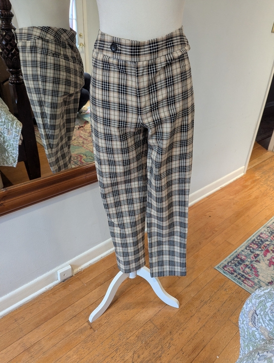 Bailey 44 Pants - Bailey 44 Beige and Black Plaid Trousers